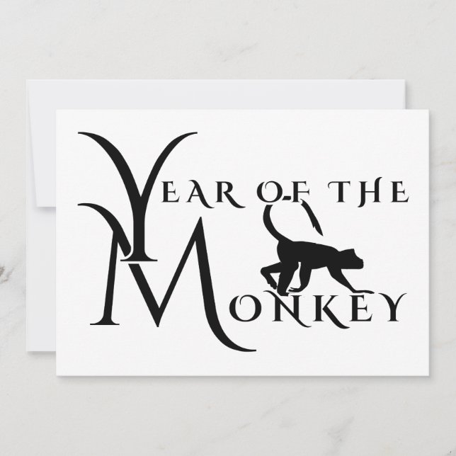 Year of the monkey invitation (Front)
