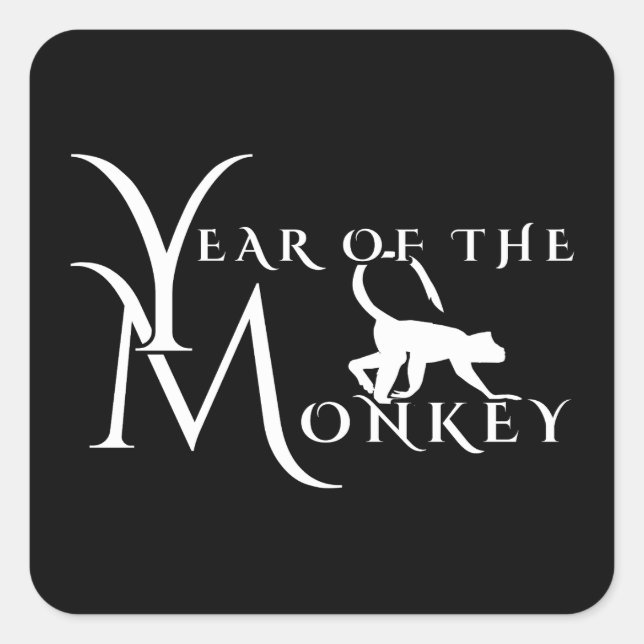 Year of the monkey square sticker (Front)