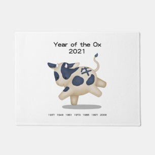 Year of the ox Chinese Zodiac 20021 Cute Doormat
