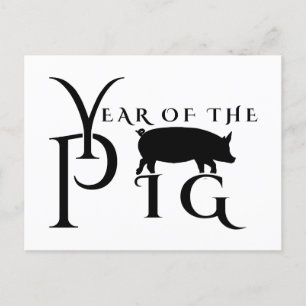Year of the pig postcard