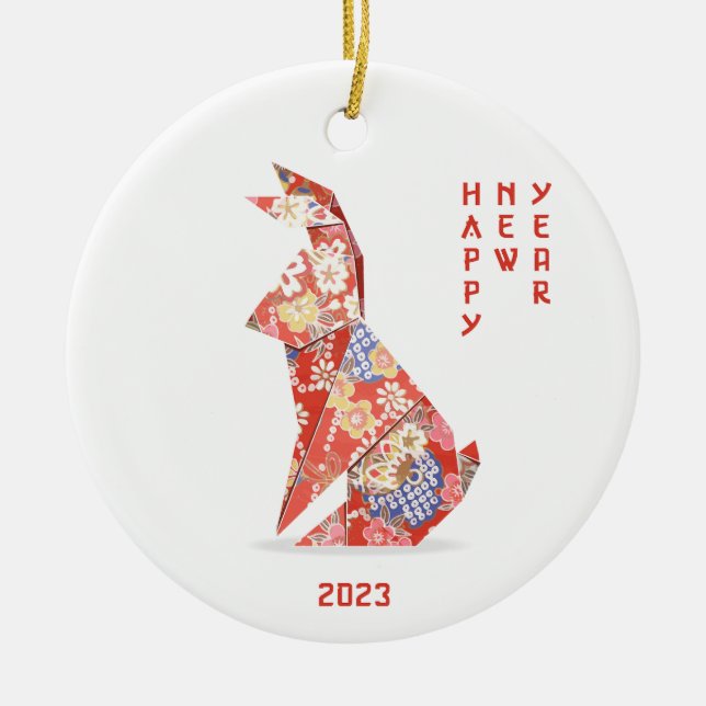 Year of the Rabbit 2023  Ceramic Tree Decoration (Front)