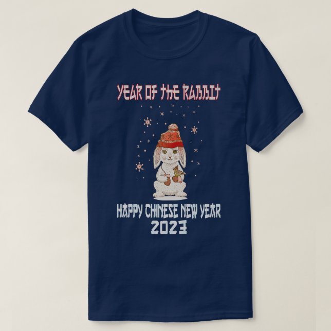 Year Of The Rabbit 2023 Zodiac Hare Chinese New Ye T-Shirt (Design Front)