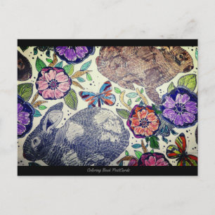 Year of the Rabbit Colouring Book Postcard