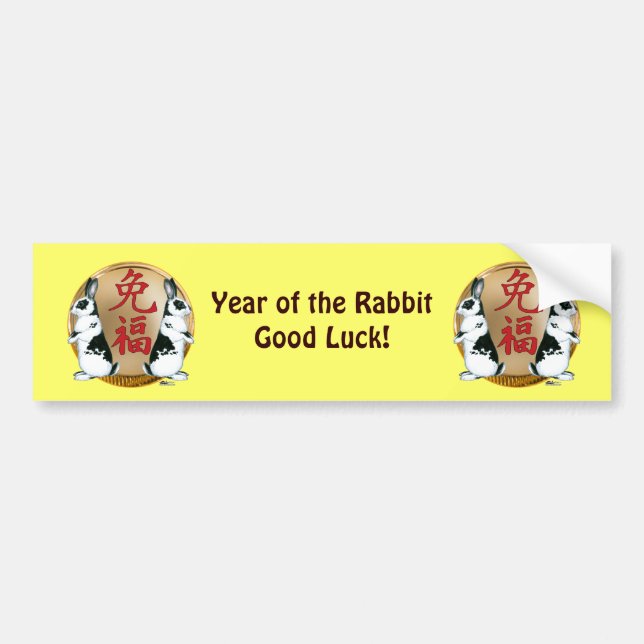 Year of the Rabbit-Good Luck Bumper Sticker (Front)