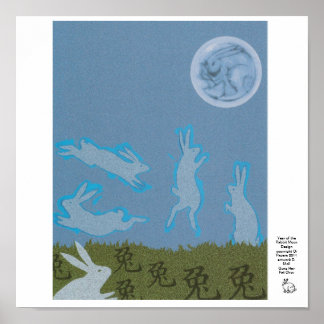 Year of the Rabbit Moon Design Poster