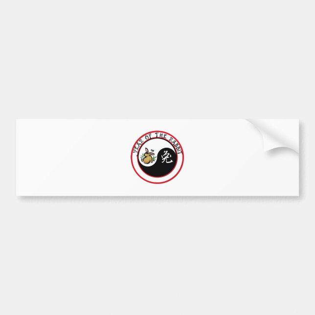 Year of the Rabbit - yinyang Bumper Sticker (Front)