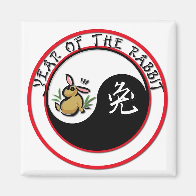 Year of the Rabbit - yinyang Magnet (Front)