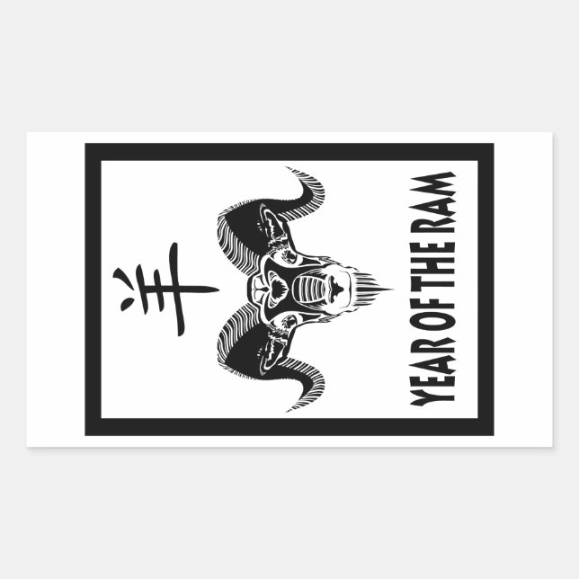 year of the ram (wildRam) Rectangular Sticker (Front)