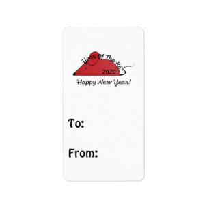 Year of the Rat 2020 Happy New Year Label
