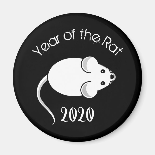 Year of the Rat 2020 Mouse with Text Magnet (Front)