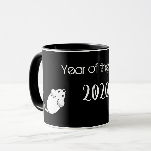 Year of the Rat 2020 Mouse with Text Mug (Front Left)