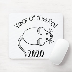 Year of the Rat 2020 Mouse with Text Pad