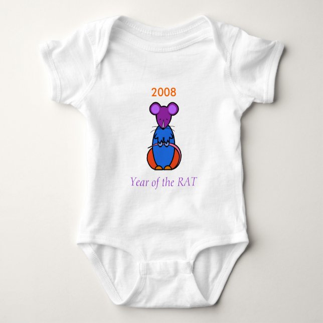 Year of the RAT Baby Baby Bodysuit (Front)