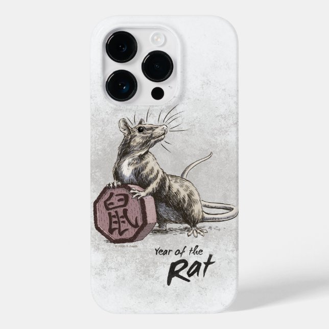 Year of the Rat Chinese Zodiac Art  Case-Mate iPhone Case (Back)