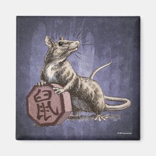 Year of the Rat Chinese Zodiac Art Magnet
