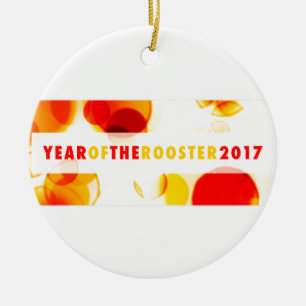 year of the rooster 2017 (bokeh) ceramic tree decoration