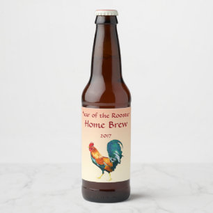 Year of the Rooster Bird Beer Label