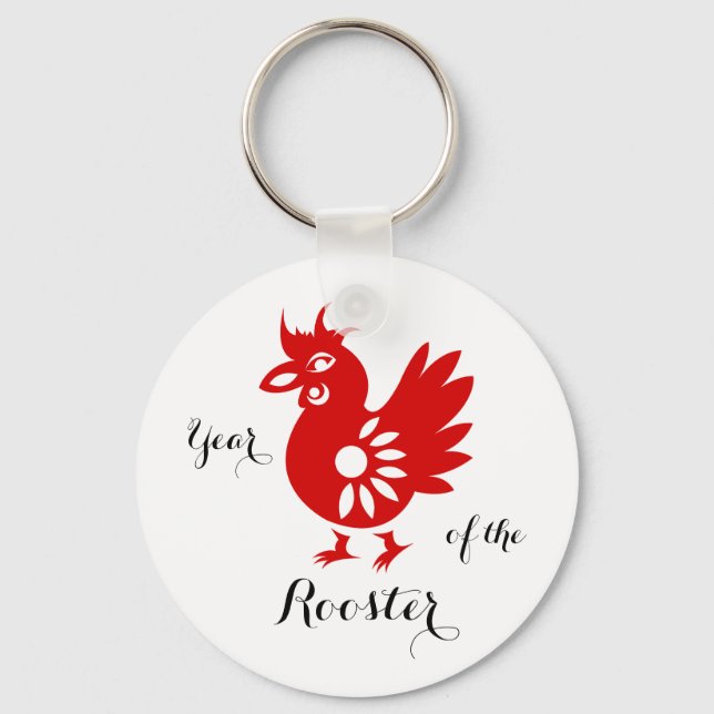 Year of the Rooster Chinese Horoscope Magnets Key Ring (Front)