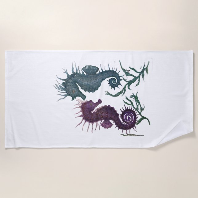 Year of the Seahorses Beach Towel (Front)