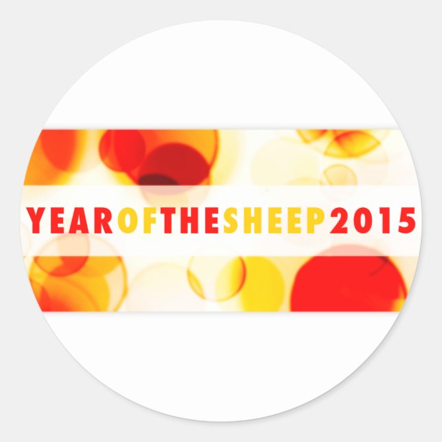 year of the sheep 2015 (bokeh) classic round sticker (Front)