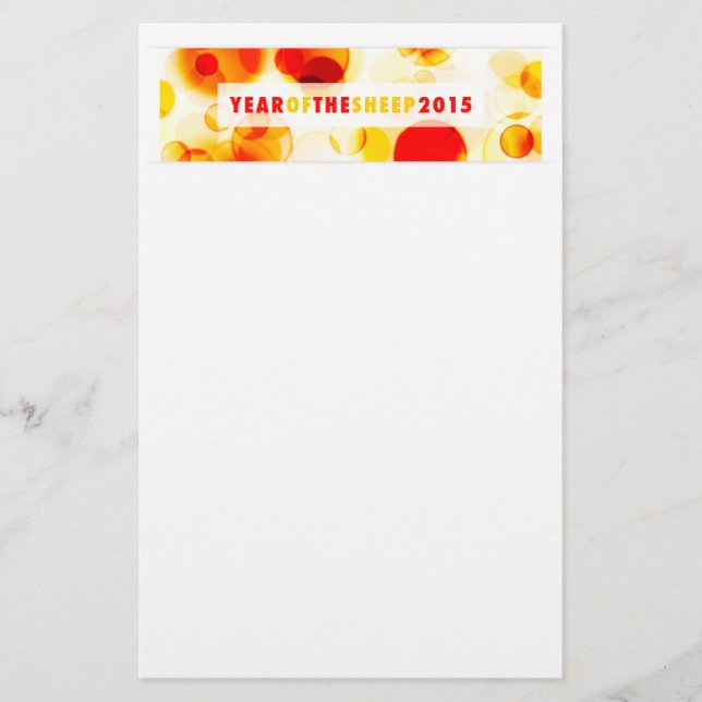 year of the sheep 2015 (bokeh) stationery (Front)
