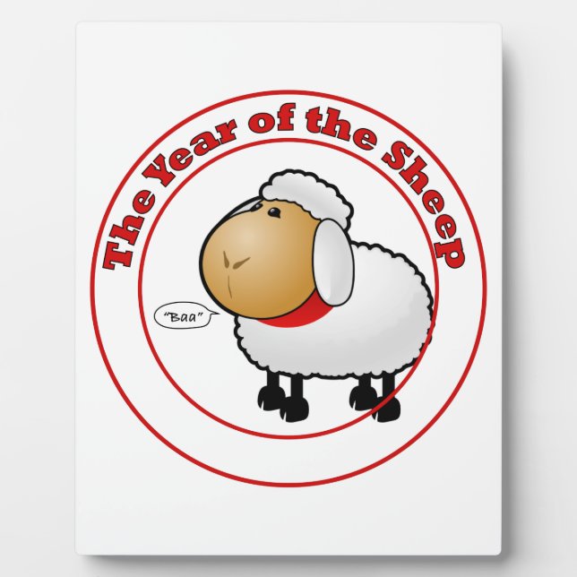 Year of the Sheep Cartoon Plaque (Front)