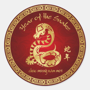 Year of the Snake 2013 - Vietnamese New Year - Tết Classic Round Sticker