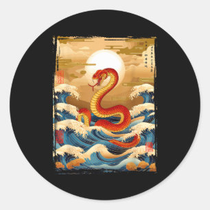 Year Of The Snake 2025 Chinese Zodiac Lunar New Ye Classic Round Sticker