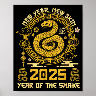Year Of The Snake 2025 Happy Lunar Chinese New Yea Poster