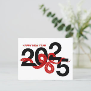 Year of the Snake 2025 Holiday Postcard