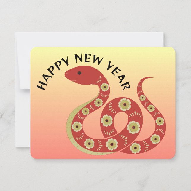 Year of the Snake 2025 Note Card and Calendar (Front)
