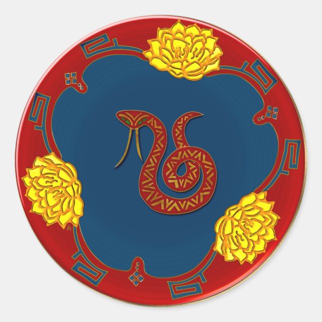 Year Of The Snake  Classic Round Sticker (Front)
