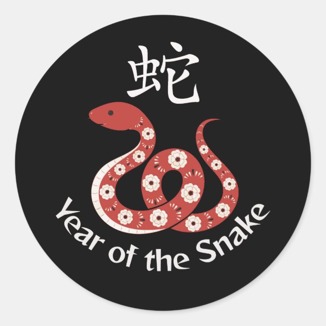 Year of the Snake Classic Round Sticker (Front)