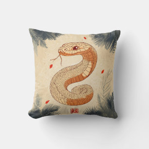 Year of The Snake Majestic Cobra Double Happiness Cushion