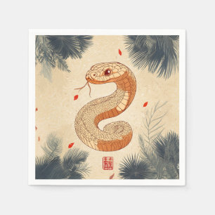 Year of The Snake Majestic Cobra Double Happiness Napkin
