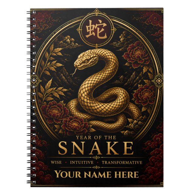 Year of the Snake Personalised Zodiac Notebook (Front)