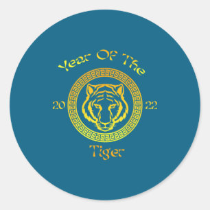Year Of The Tiger 2022 Circular Asian Chinese New  Classic Round Sticker