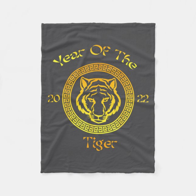 Year Of The Tiger 2022 Circular Asian Chinese New  Fleece Blanket (Front)