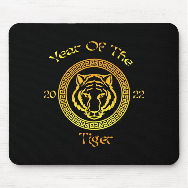 Year Of The Tiger 2022 Circular Asian Chinese New  Mouse Pad (Front)