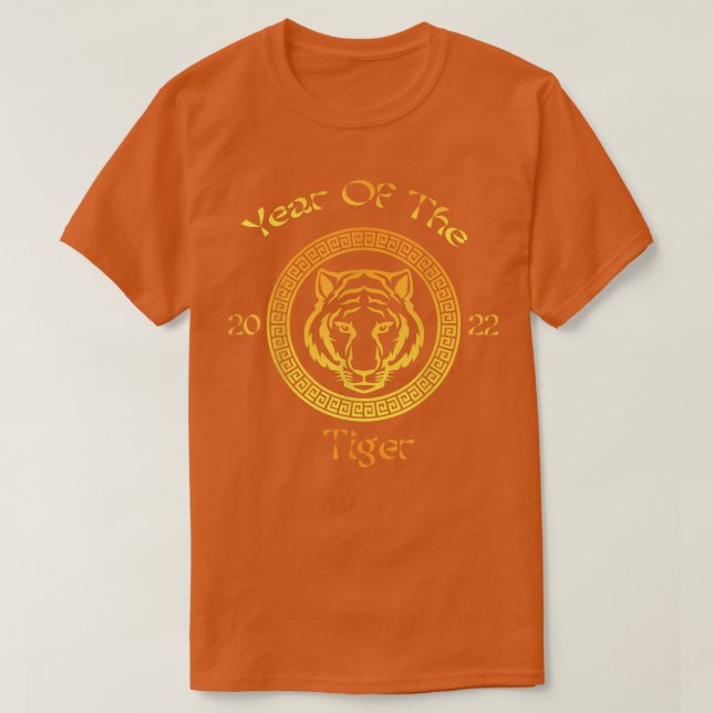 Year of The Tiger 2022, Circular Asian Chinese New T-Shirt (Design Front)