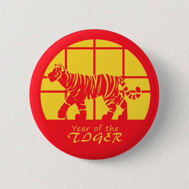 Year of the Tiger  6 Cm Round Badge (Front)