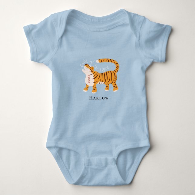 Year of the Tiger Blue Baby Bodysuit (Front)