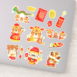 Year of the Tiger Stickers Celebrate Lunar