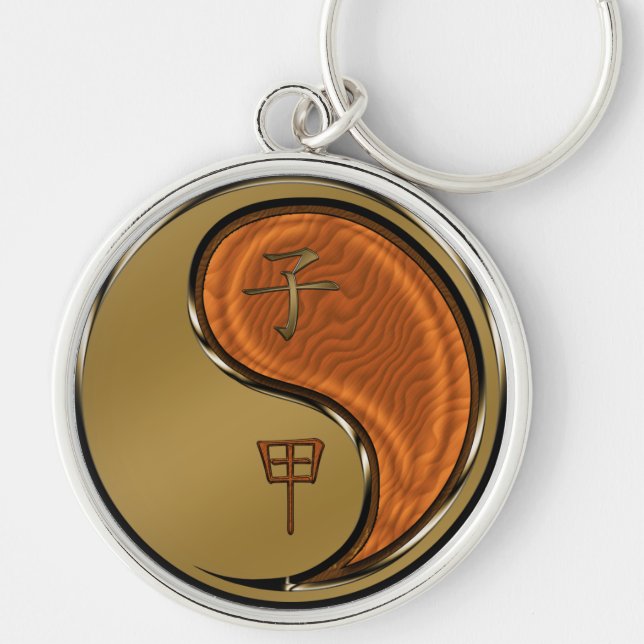 Year of the Wood Rat Key Ring (Front)