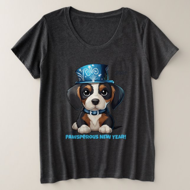 Year of Woofs! Plus Size T-Shirt (Design Front)