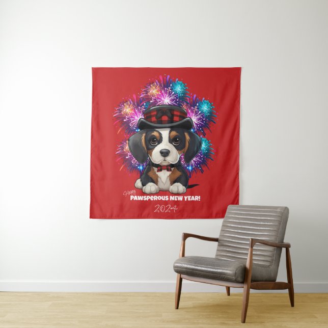 Year of Woofs! Tapestry (In Situ)