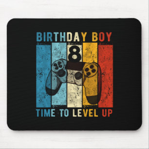 Year Old Birthday Boy 8 Time To Level Up 8th Birth Mouse Pad