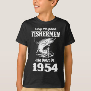 Year Old Fish Fisher Fisherman 1954 Fishing Birthd T-Shirt