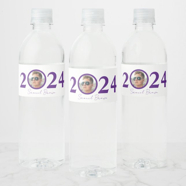 Year Photo Graduation  Water Bottle Label (Bottles)