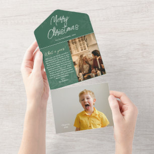 Year Review Detachable Large Photo Christmas Card